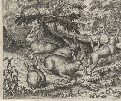 Fábula das lebres e das rãs de Egidius  Sadeler (II)