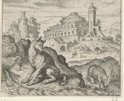Fábula do Lobo e do Cordeiro de Egidius  Sadeler (II)