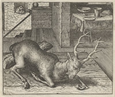 Fábula do veado embriagado de Egidius  Sadeler (II)