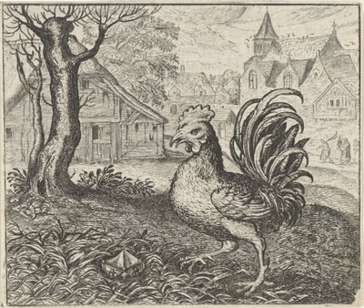 Fábula do galo e do diamante de Egidius  Sadeler (II)