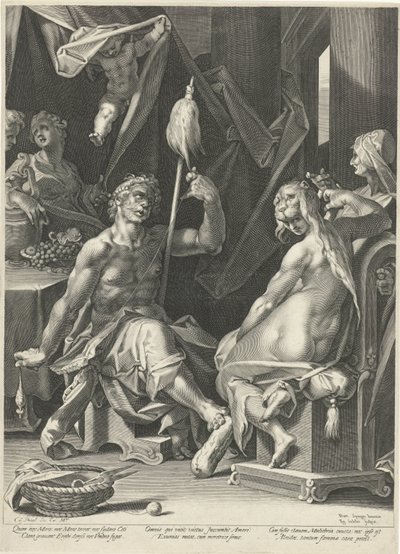 Hércules em Omphale de Egidius  Sadeler (II)