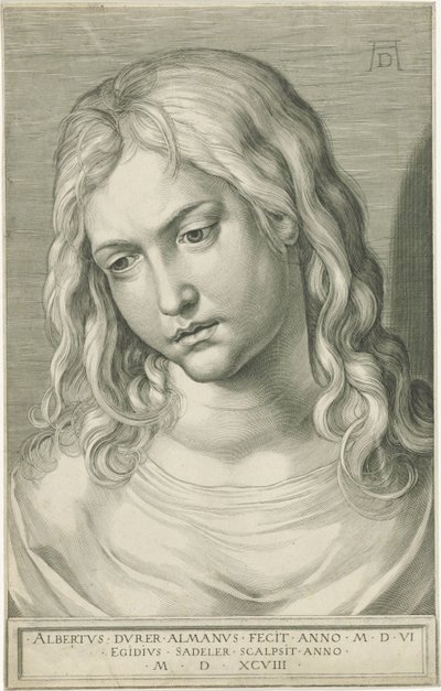 Cabeça de Cristo aos doze anos de Egidius  Sadeler (II)