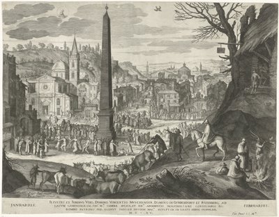 Janeiro e Fevereiro
Os doze meses em seis paisagens italianas (título da série) de Egidius  Sadeler (II)