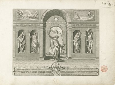 Janus e as quatro estações Imagem do título de uma série sobre os doze meses Os Doze Meses (título da série) de Egidius  Sadeler (II)
