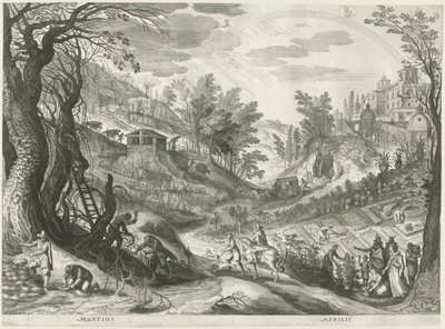 Março e Abril
Os doze meses em seis paisagens italianas (título da série) de Egidius  Sadeler (II)
