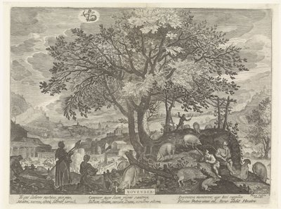 Novembro (título sobre o objecto)
Os doze meses (título da série) de Egidius  Sadeler (II)