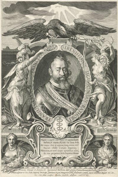 Retrato de Sigismund Báthory, Príncipe da Transilvânia de Egidius  Sadeler (II)