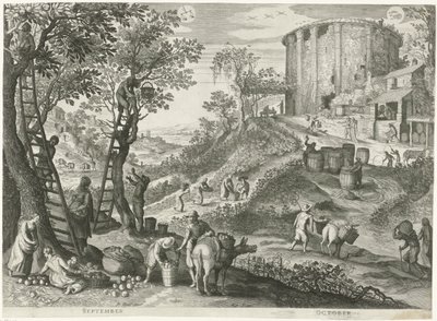 Setembro e Outubro
Os doze meses em seis paisagens italianas (título da série) de Egidius  Sadeler (II)