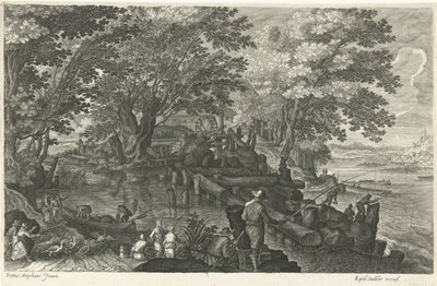 Moinho de água numa ilha
Oito paisagens na Boémia (título da série) de Egidius  Sadeler (II)