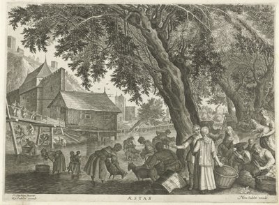 Verão
Aestas (título sobre o objecto)
As quatro estações (título da série) de Egidius  Sadeler (II)
