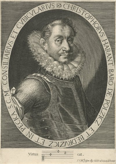 Retrato do compositor Krystof Harant 1564-1621, ca. 1600 de Aegidius Sadeler or Saedeler