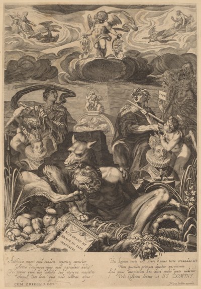 Alegoria do casamento do imperador Fernando II e Eleanor Gonzaga de Aegidius Sadeler II