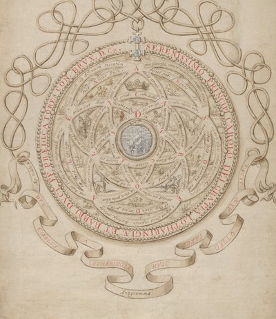 Anagrama em homenagem a Carlos III, Duque de Lorena e Bar, ca. 1595-1605. de Aegidius Sadeler II