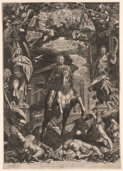 O imperador Fernando II a cavalo de Aegidius Sadeler II