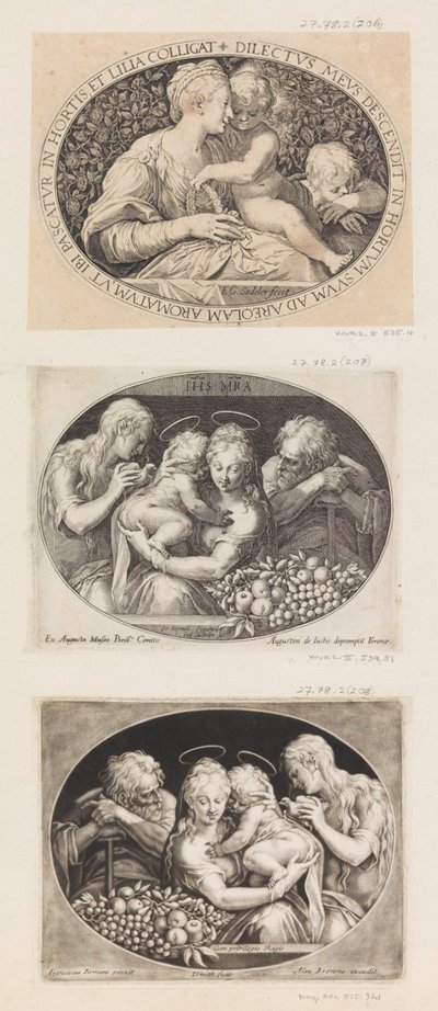 Madonna e Criança com São João. de Aegidius Sadeler II