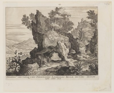 Paisagem rochosa com São Jerónimo de Aegidius Sadeler II