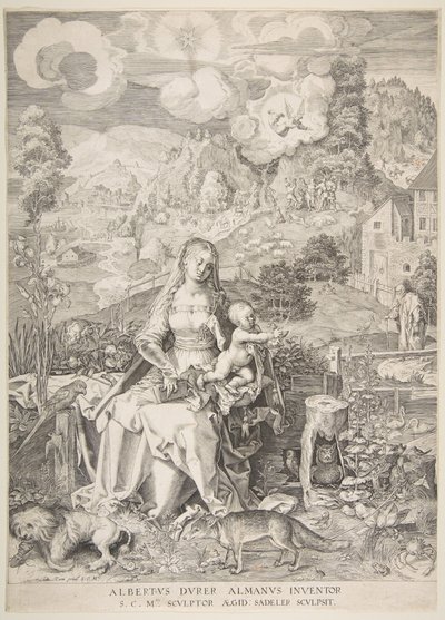 Virgem e criança em uma paisagem, ca. 1597 de Aegidius Sadeler II