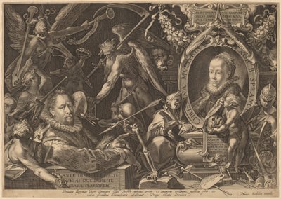 Bartholomaeus Spranger e sua falecida esposa Christina Muller de Aegidius Sadeler II, after Bartholomaeus Spranger