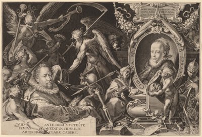Bartholomaeus Spranger e sua falecida esposa Christina Muller de Aegidius Sadeler II, after Bartholomaeus Spranger