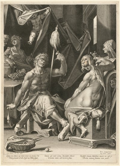 Hércules e Omphale de Aegidius Sadeler II, after Bartholomaeus Spranger