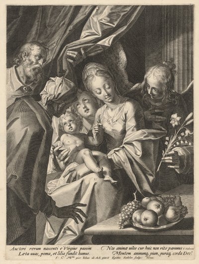 A Sagrada Família com Santa Ana e Dois Anjos de Aegidius Sadeler II, after Hans von Aachen