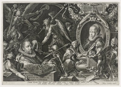 Bartholomaeus Spranger e sua esposa, Christina Muller, 1600 (gravura em papel) de Aegidius Sadeler or Saedeler