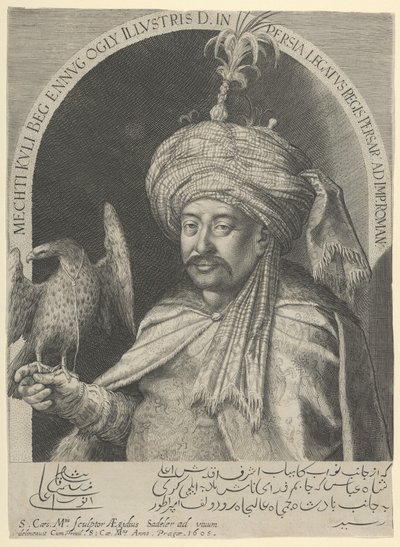 Mechti Kuli Beg, embaixador persa em Praga, 1605 de Aegidius Sadeler or Saedeler