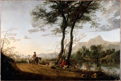 Uma estrada perto de um rio de Aelbert Cuyp