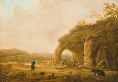 Paisagem italianizada com pastores junto a uma gruta de Aelbert Cuyp