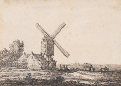 Uma paisagem com um moinho de Aelbert Cuyp