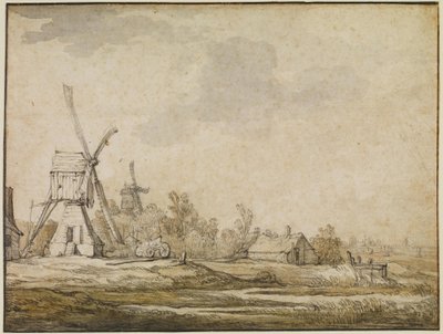 Uma paisagem com moinhos de Aelbert Cuyp