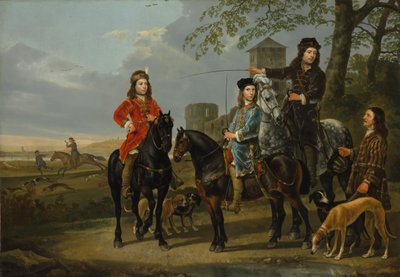 Retrato equestre de Cornelis 1639-1680 e Michiel Pompe van Meerdervoort..., cerca de 1652-53. de Aelbert Cuyp