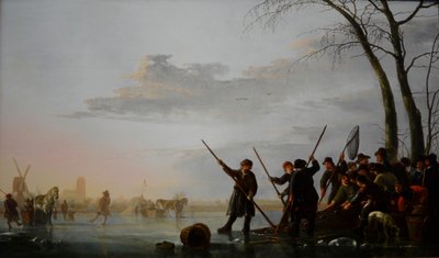 Pesca sob o gelo de Aelbert Cuyp