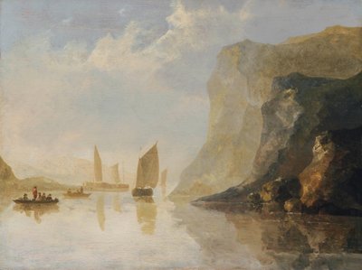Paisagem fluvial com barcos de Aelbert Cuyp
