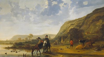 Paisagem do rio com pilotos de Aelbert Cuyp