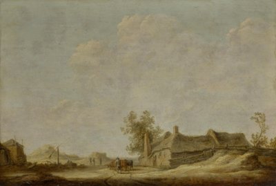 Paisagem soalheira de dunas com poço de roldana de Aelbert Cuyp