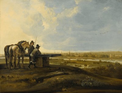 Dois cavaleiros num cume de Aelbert Cuyp