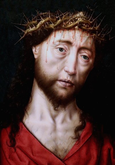 Holandês: Cristo coroado de espinhos / Retrato de Cristo de Aelbrecht Bouts