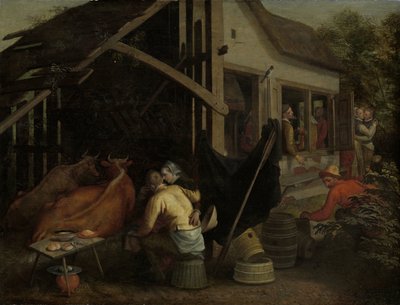 Casais fazendo amor em um Country Inn de Aert Pietersz. (attributed to)