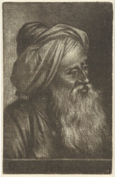 Busto de um homem usando um turbante de Aert Schouman