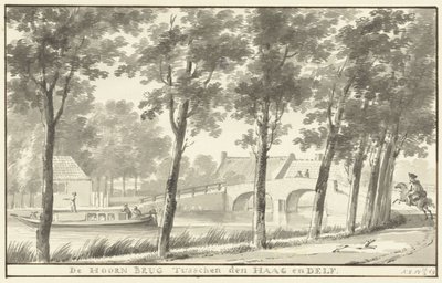 O Hoornbrug entre Haia e Delft de Aert Schouman