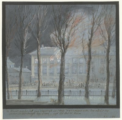 O incêndio na casa do embaixador francês em Haia, 27 de março de 1782 de Aert Schouman