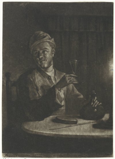Homem com vidro levantado de Aert Schouman