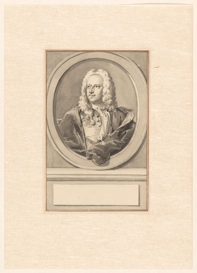 Retrato de Abraham van Hoey, em oval, à esquerda de Aert Schouman