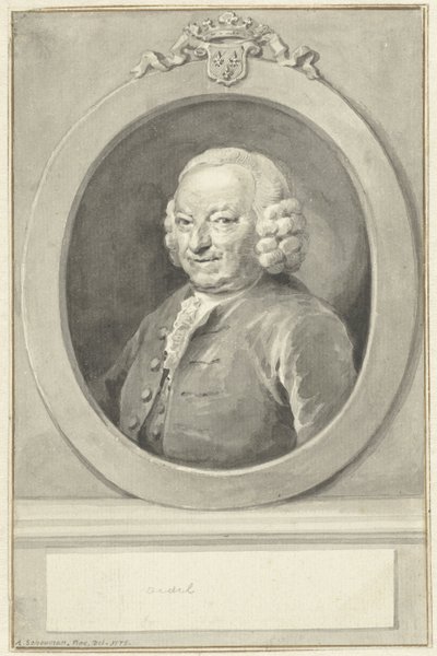 Retrato de Johan Hudde Dedel, em oval, à esquerda de Aert Schouman