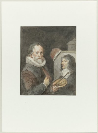 Retrato de Michiel van Mierevelt, enquanto ele Jacob Willemsz. Tintas Delff de Aert Schouman