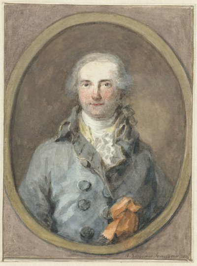 Retrato de um cavalheiro numa moldura oval de Aert Schouman