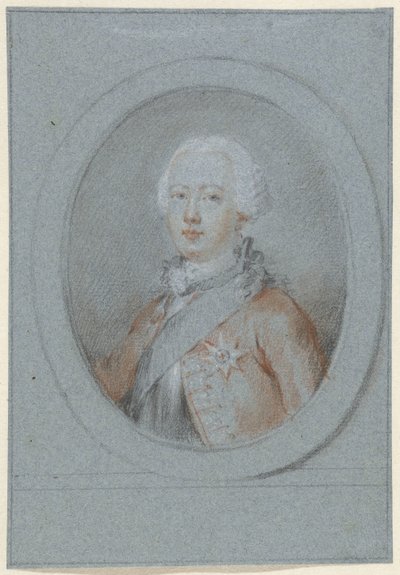 Retrato de um homem com faixa e título de cavaleiro, à direita em oval de Aert Schouman