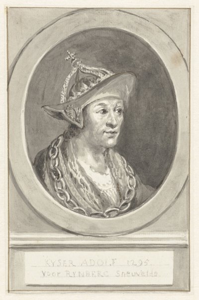 Retrato do Imperador Adolfo VII de Nassau, em oval, virado para a direita de Aert Schouman