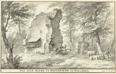 Ruínas em Brigdamme em Walcheren Uma antiga ruína em Brigdamme em Walgeren (título no objeto) de Aert Schouman